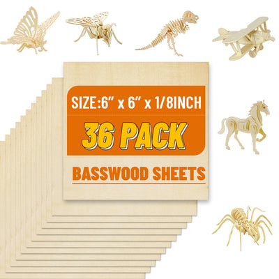 36 PCS Basswood Sheets