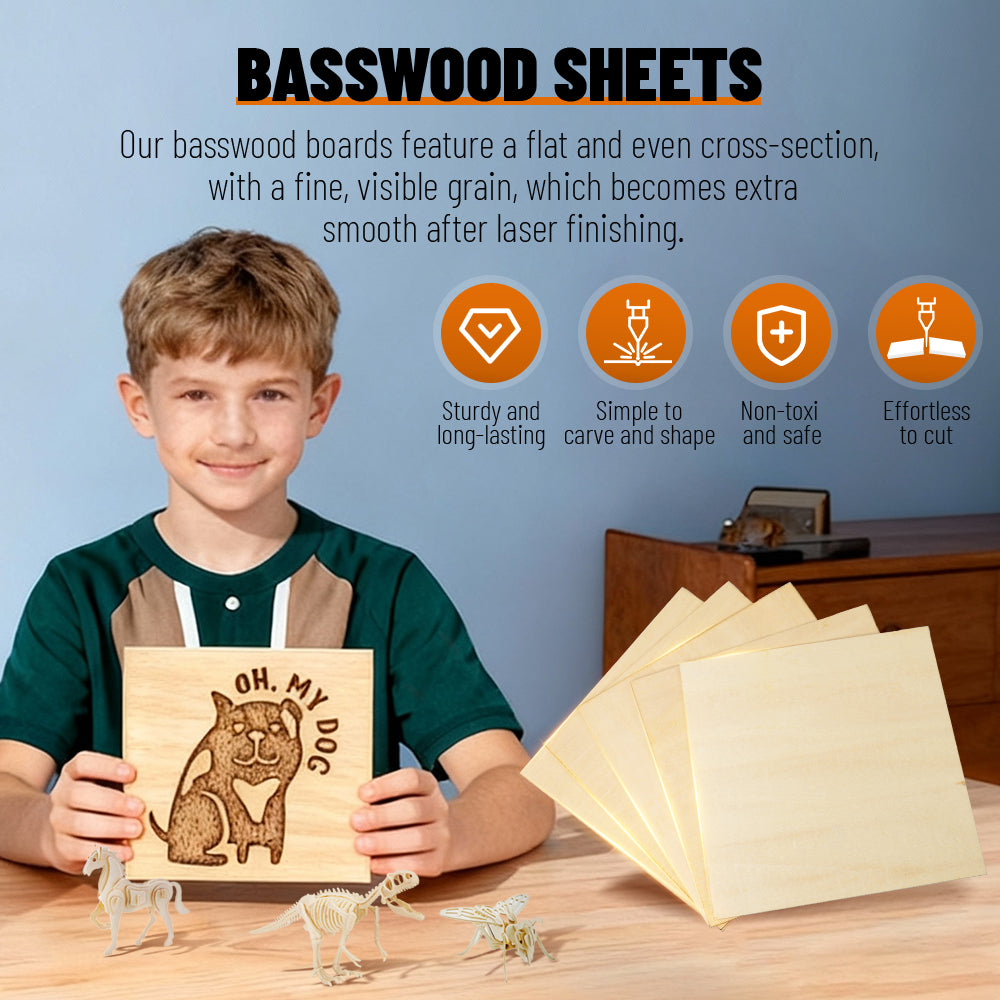 36 STÜCK Basswood-Platten