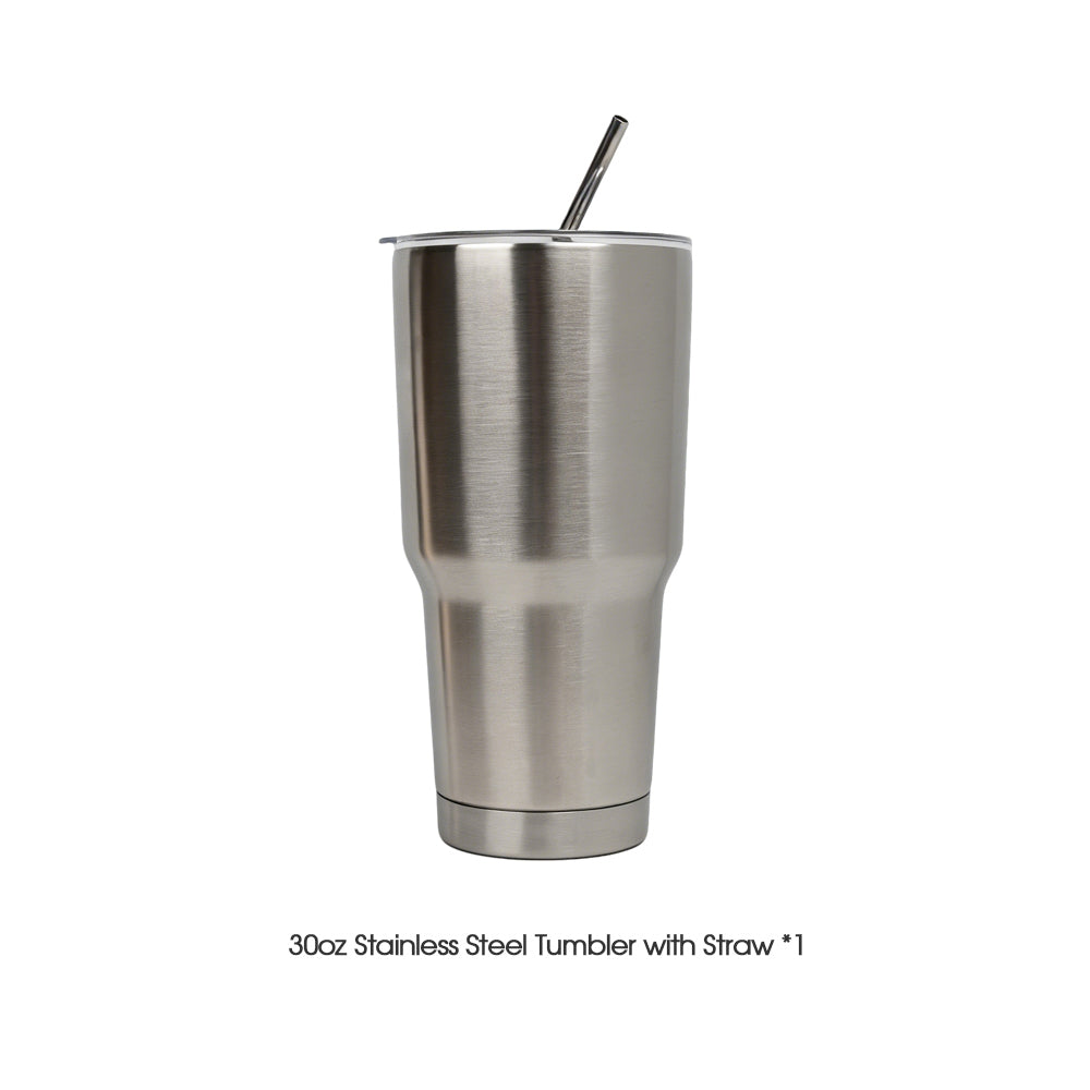 30oz Stainless Steel Tumbler with Straw