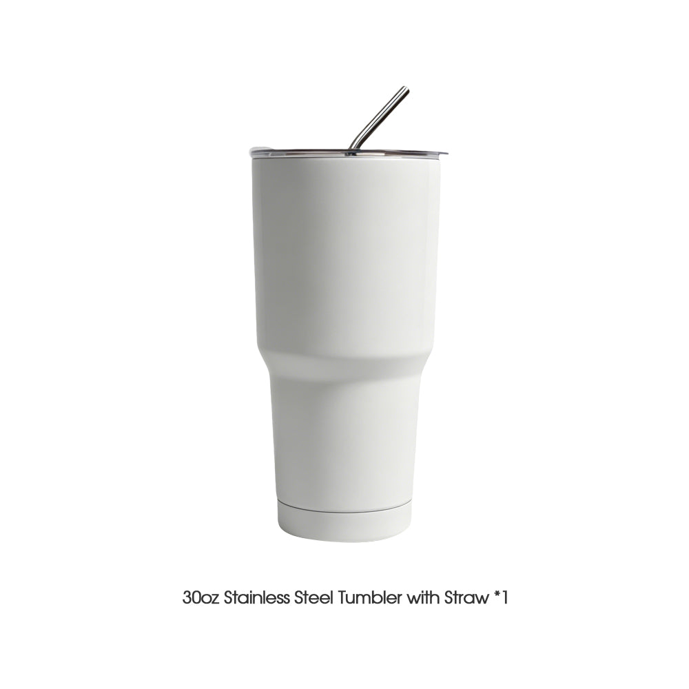 30oz Stainless Steel Tumbler with Straw