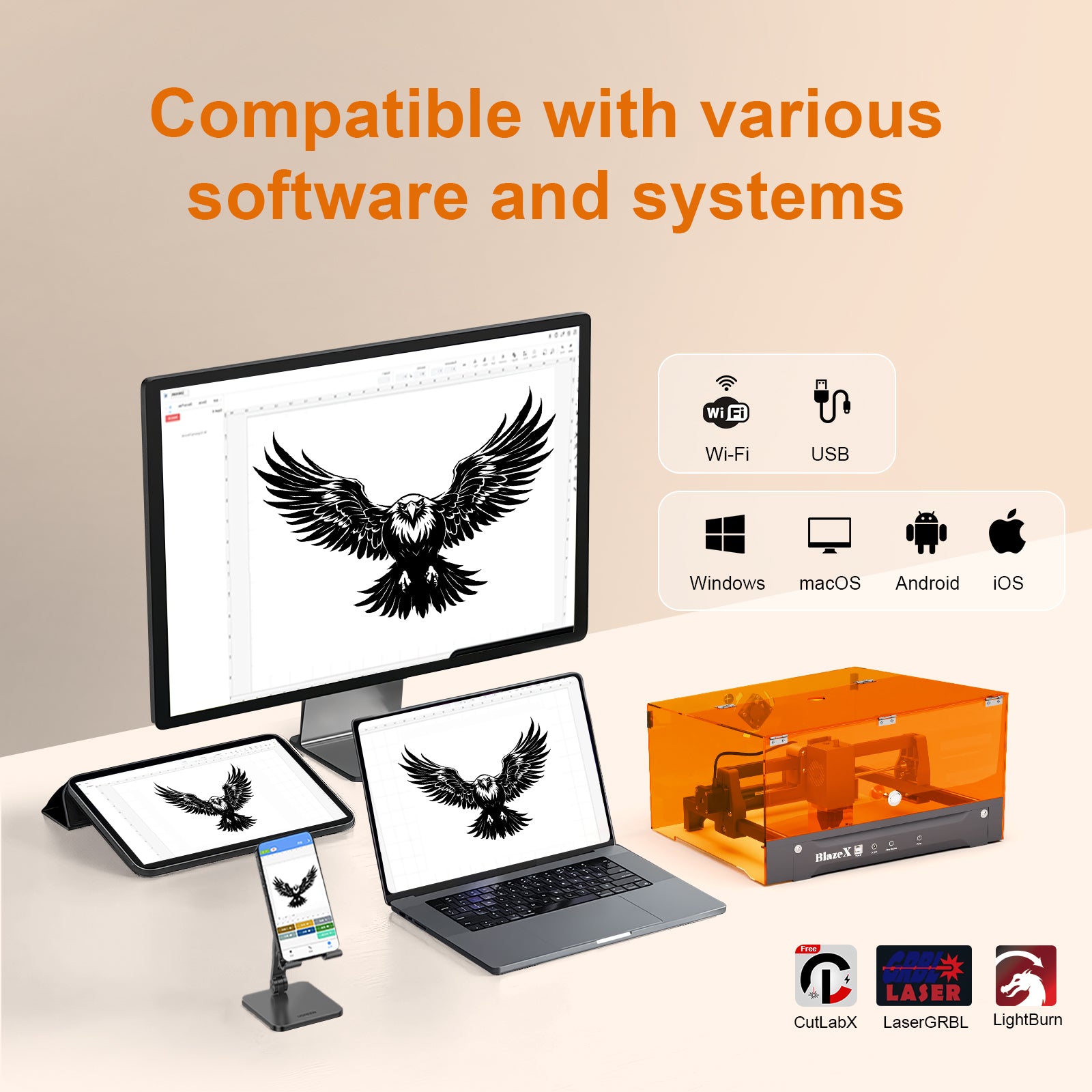 BlazeX M5 Pro 10W Enclosed Laser Engraver and Cutter