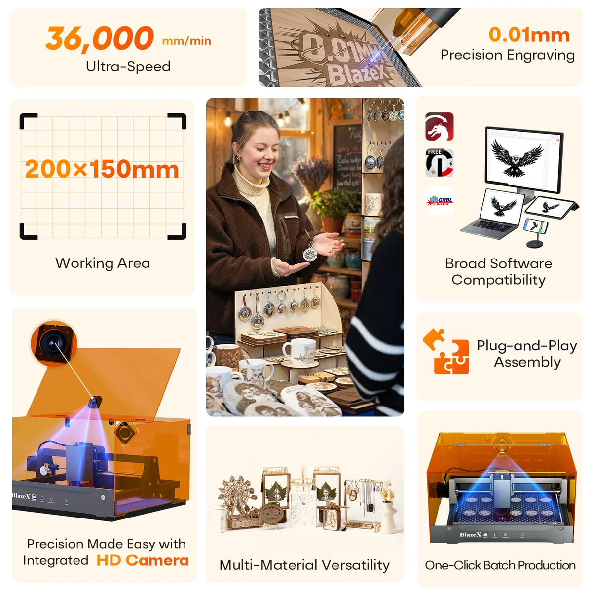 Back to School Sale - BlazeX M3 Pro Laser Engraver and Cutter (Pro Set)