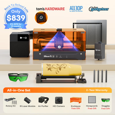 BlazeX M3 Pro Dual-Laser Engraver and Cutter - All-in-One Set