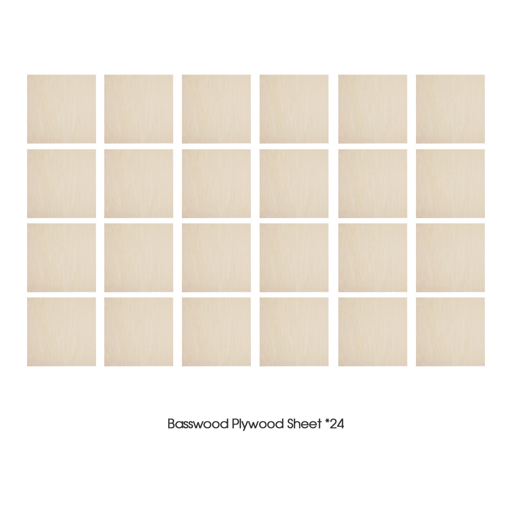 24pcs Basswood Plywood Sheets