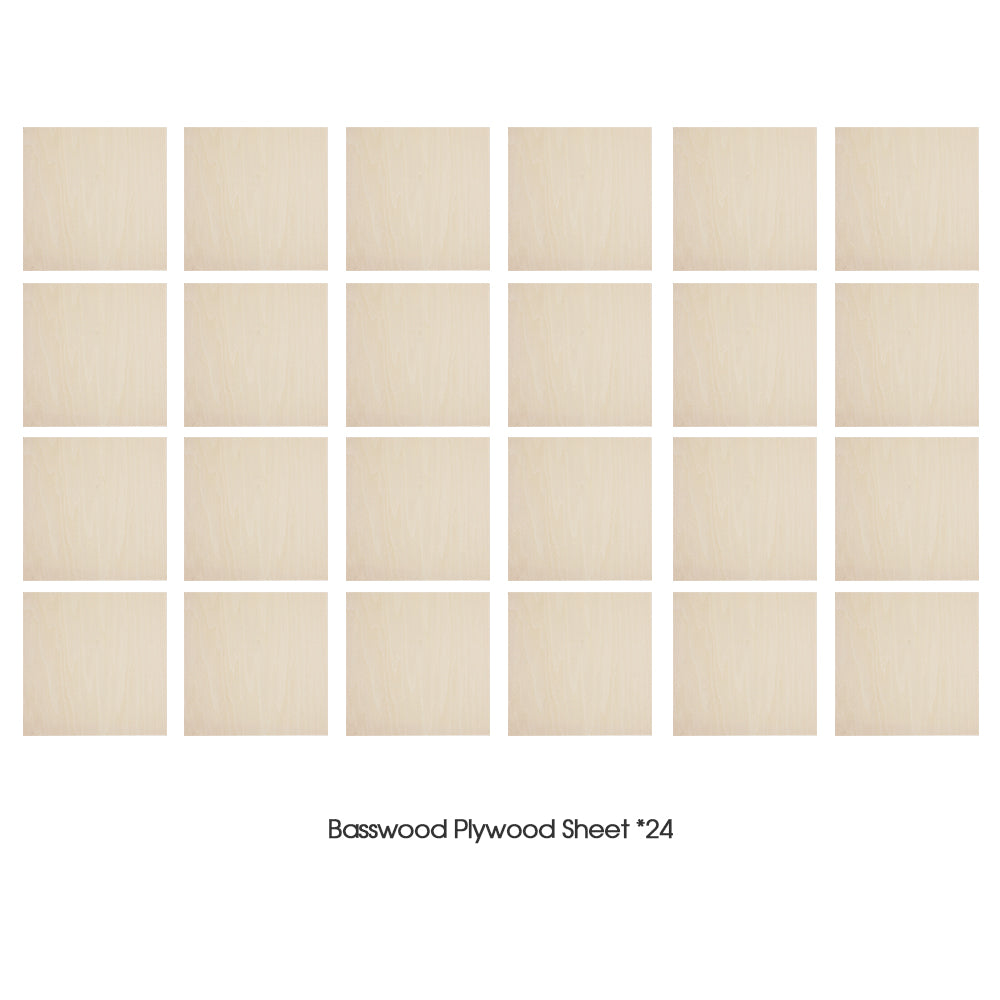 24pcs Basswood Plywood Sheets