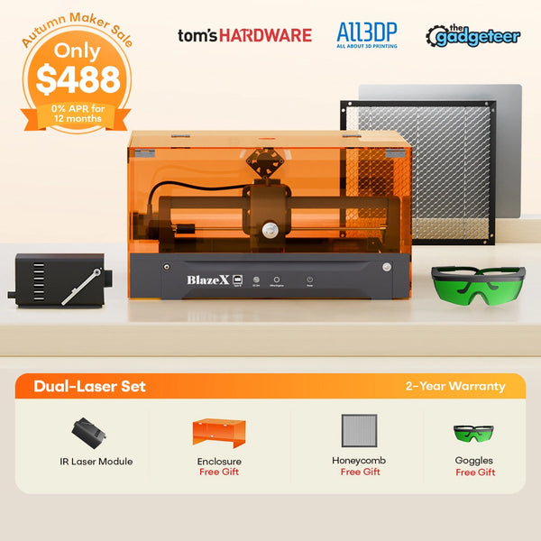 BlazeX M3 Pro Dual-Laser Engraver and Cutter