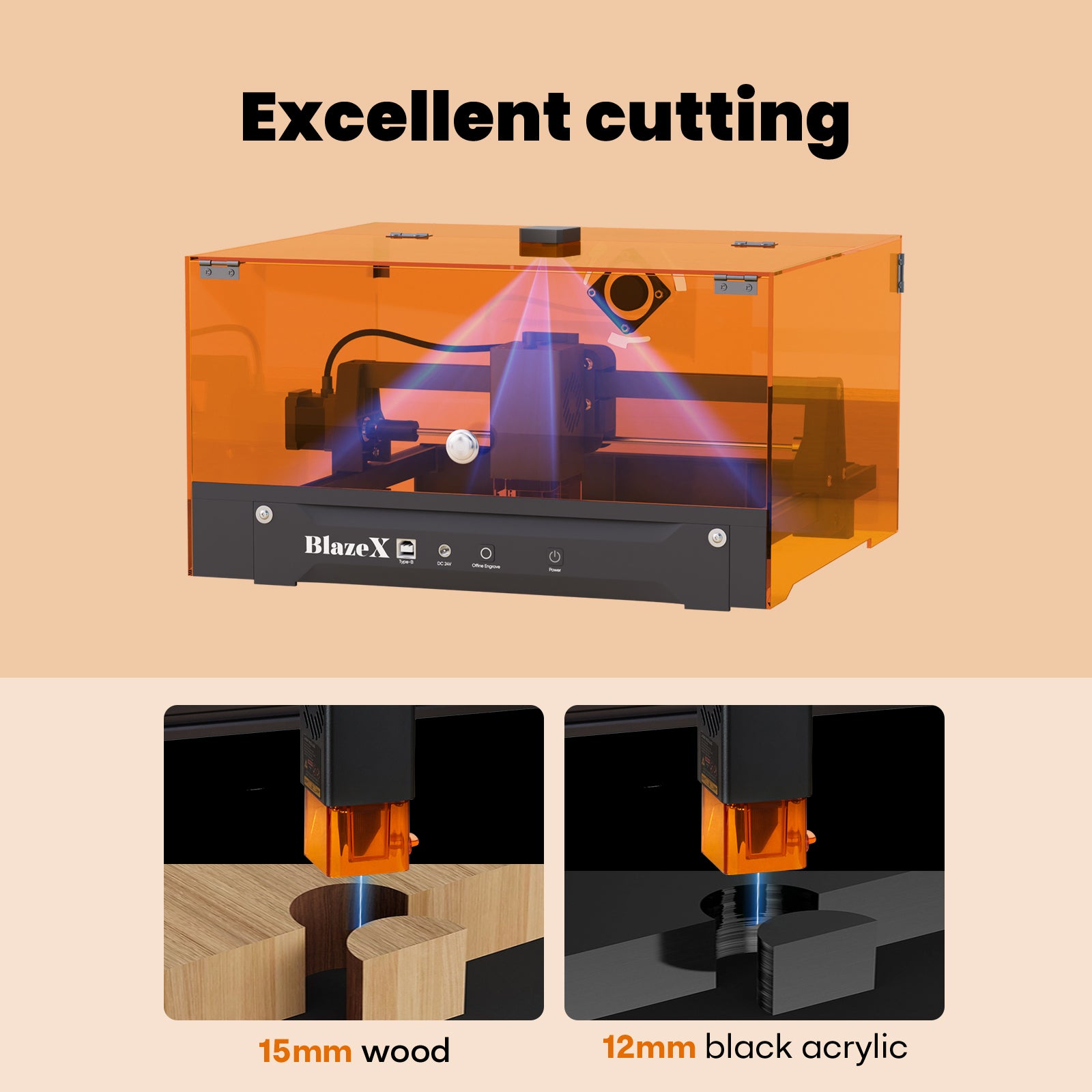 Back to School Sale - BlazeX M3 Pro Laser Engraver and Cutter (Camera Set)