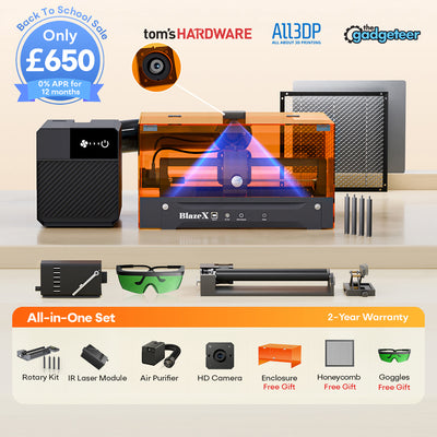 BlazeX M3 Pro Dual-Laser Engraver and Cutter - All-in-One